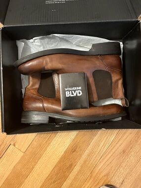 Wolverine BLVD Men's Brown Leather Chukka Chelsea Boots